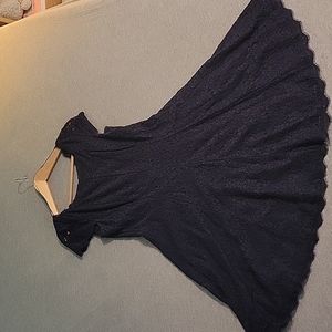 Adrianna Papell lace navy blue classic dress